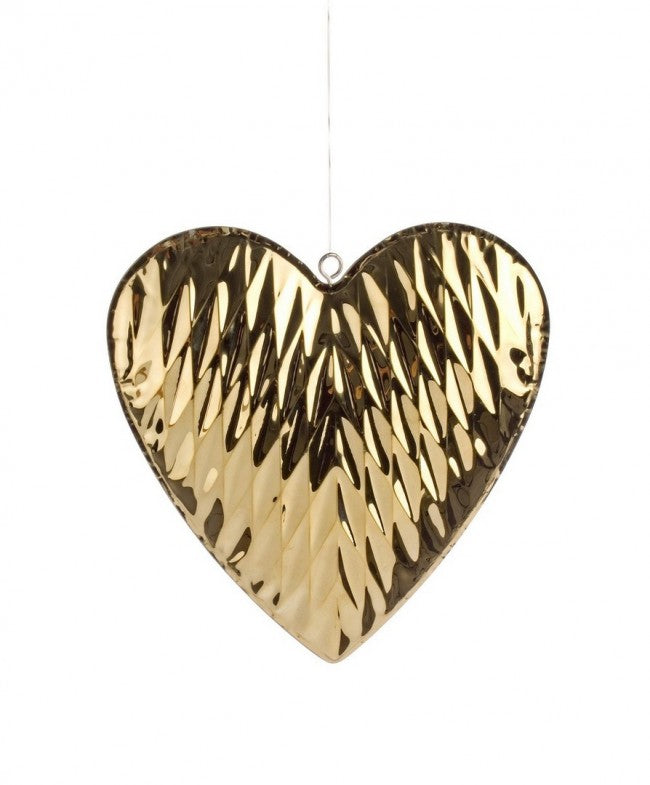 6x Colgante de corazón chapado en oro M