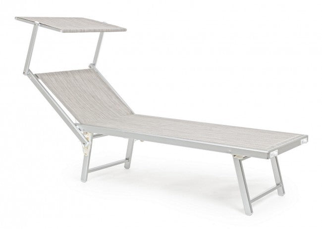 Tumbona plegable OCEAN en aluminio gris.