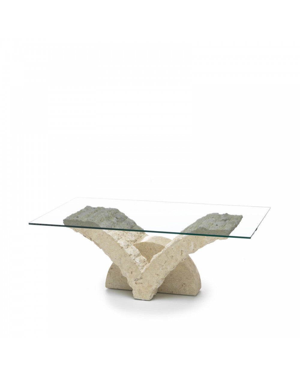 Mesa de centro beige transparente 70 cm x 120 cm Alt. 40 cm