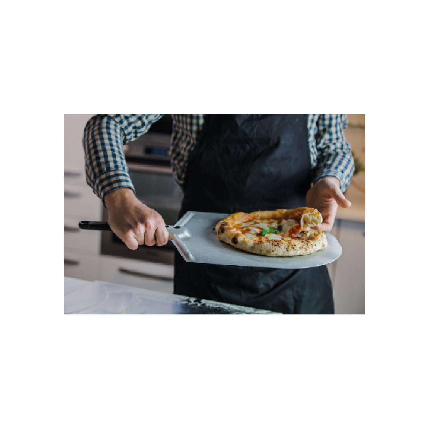 Pala para pizza de aluminio con mango corto - Gi.Metal 33 cm