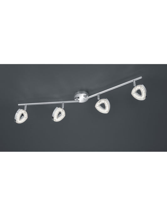 Foco LED cromado de 4 focos Tours L80 cm Trio Lighting