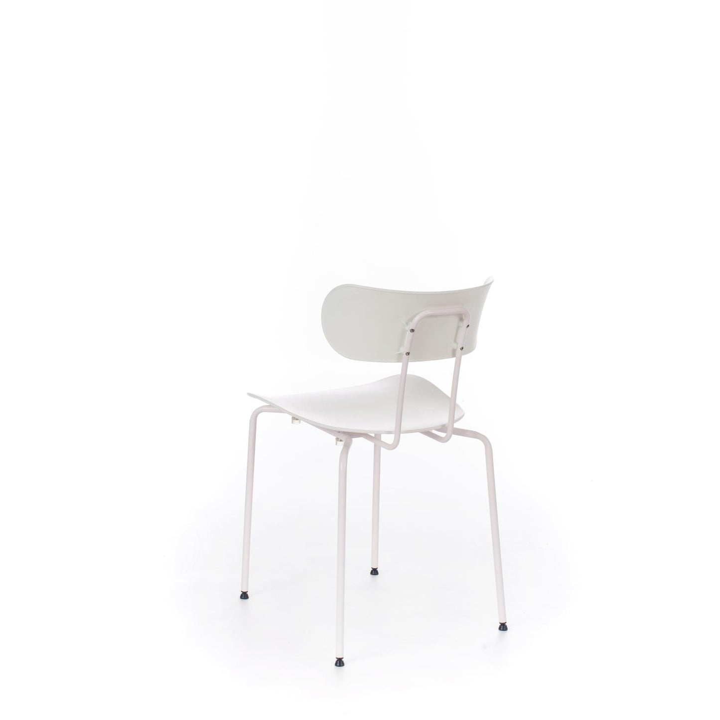 4x Silla de polipropileno con asiento blanco.