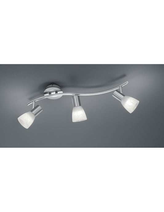 Lámpara de Techo 3 Focos E14 LED Orientables Levisto Nichel Trio Lighting