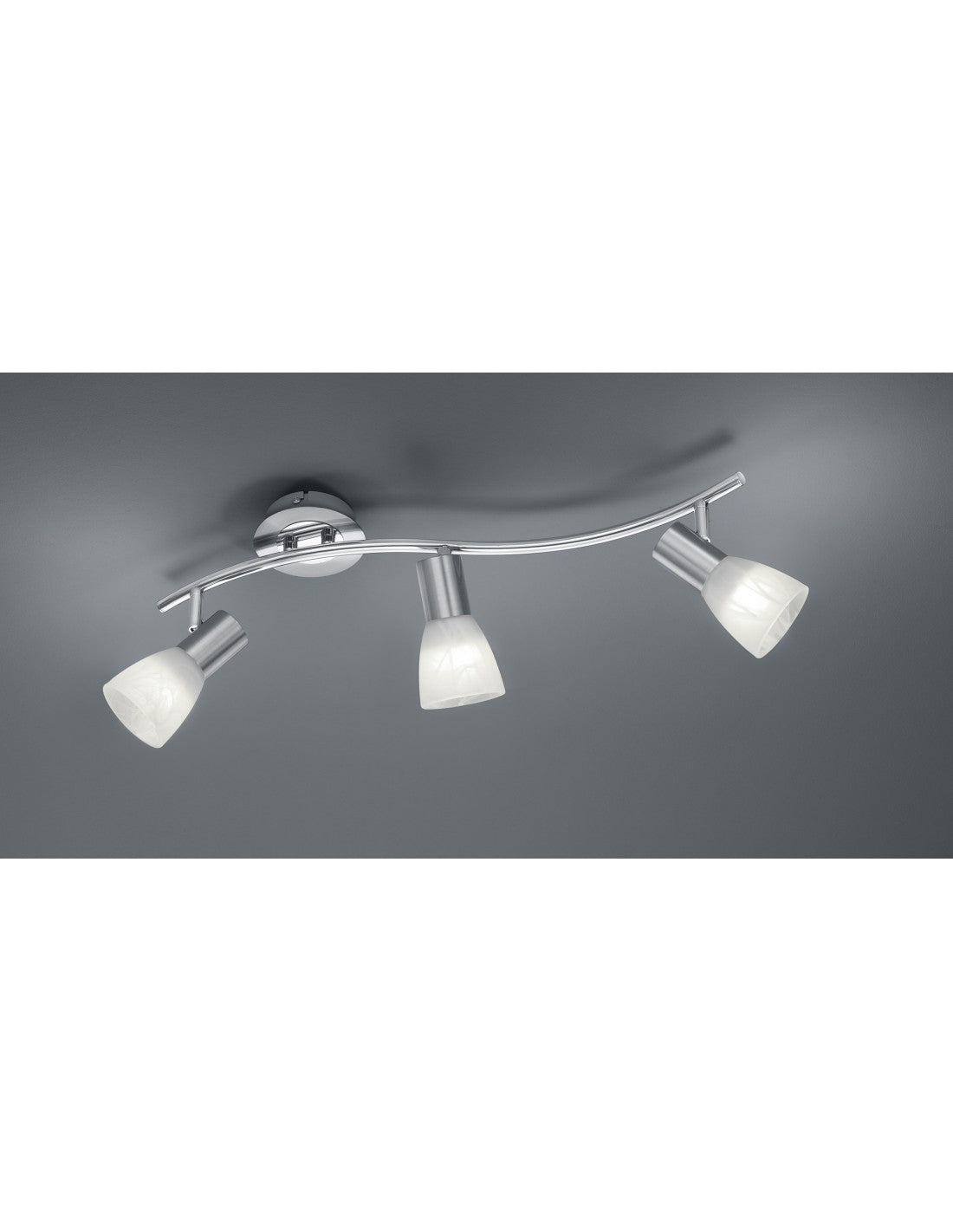 Lámpara de Techo 3 Focos E14 LED Orientables Levisto Nichel Trio Lighting