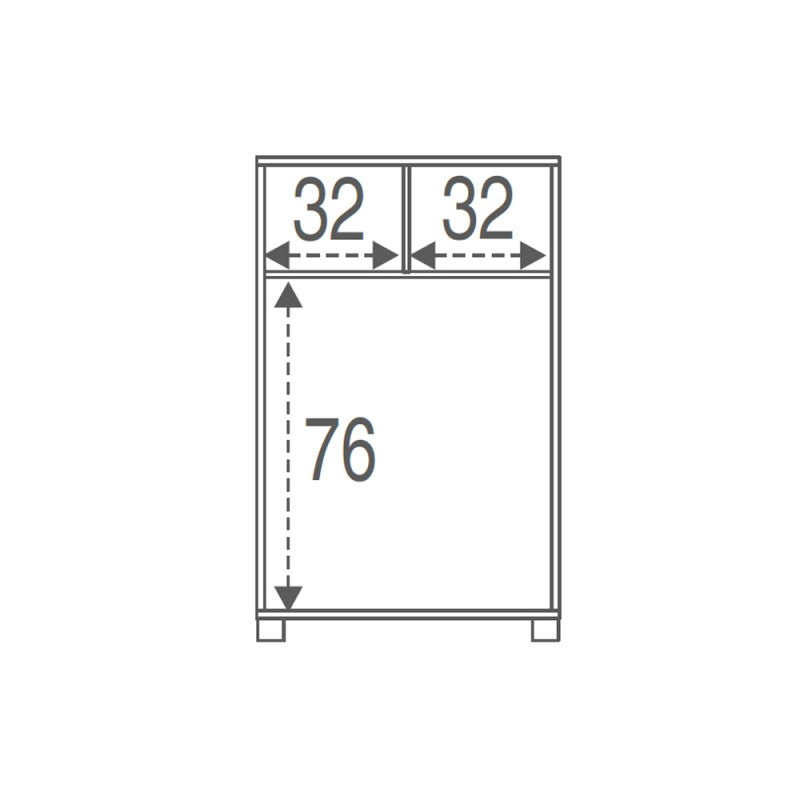Cómoda alta para dormitorio con seis cajones en cemento blanco 70x41x h112 cm
