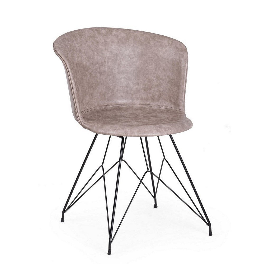 Silla Loft vintage negro beige 56 x 54 x 76 cm