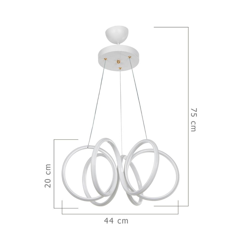 Lámpara colgante LED en forma de espiral blanca Ilya MDL4439