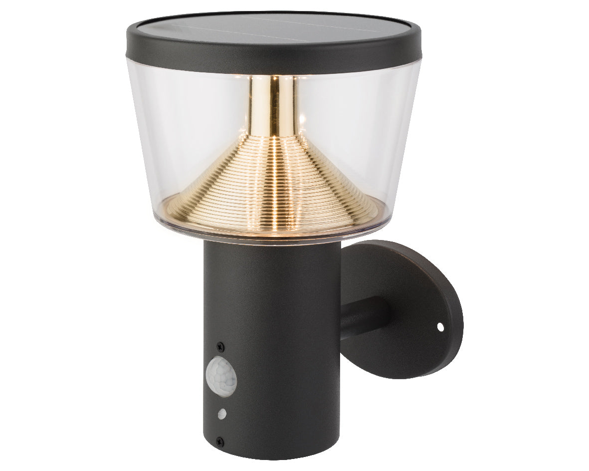 Aplique solar en acero inoxidable.