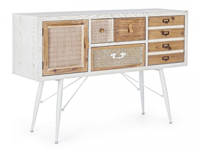 Aparador Eloise 2 puertas 2 cajones en madera natural 80h cm