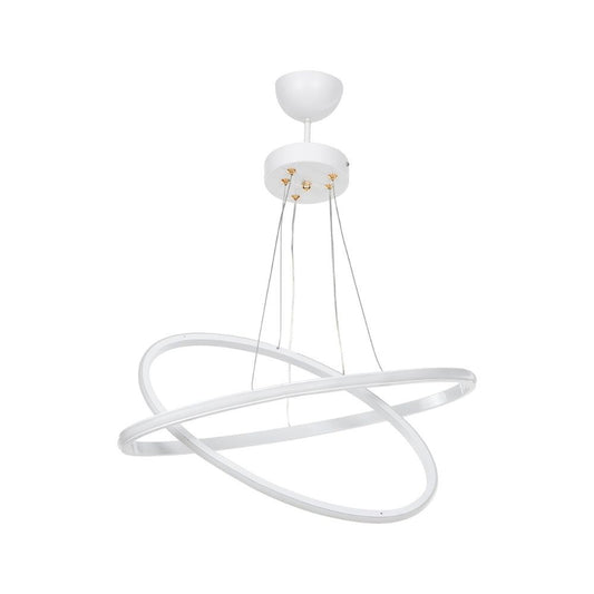 Lámpara colgante Muso con dos aros blancos LED MDL4438