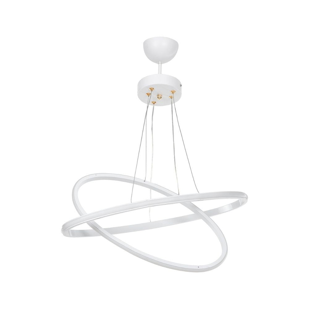 Lámpara colgante Muso con dos aros blancos LED MDL4438
