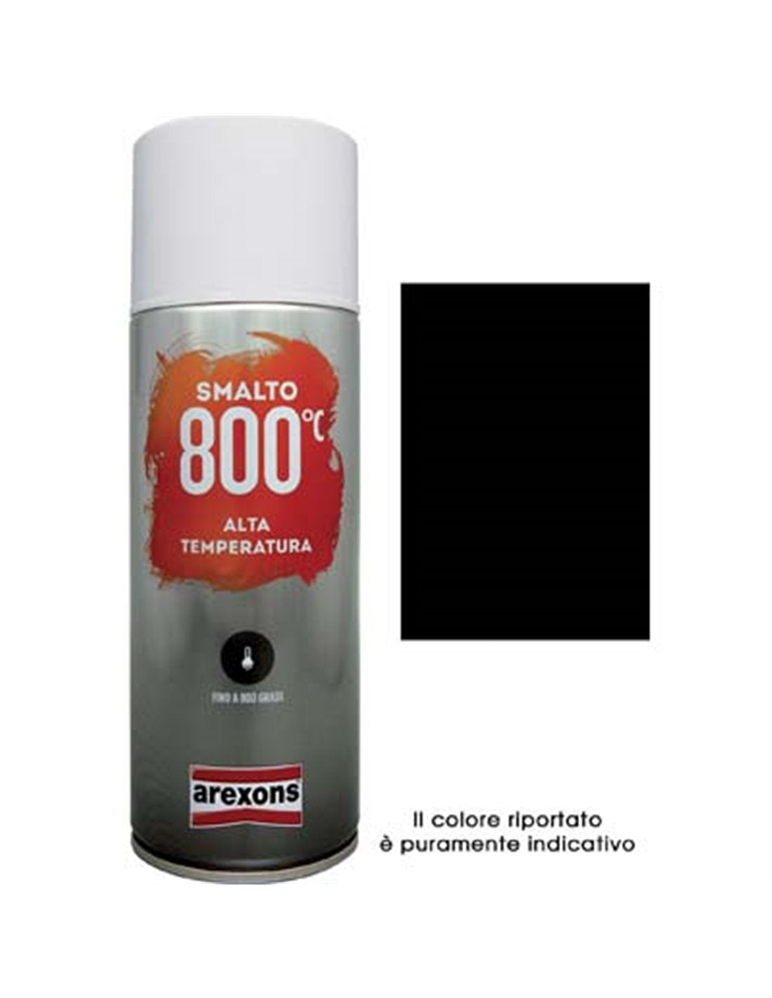 Arexons Esmalte en spray 100% acrílico resistente a altas temperaturas, color negro, formato 400 ml.