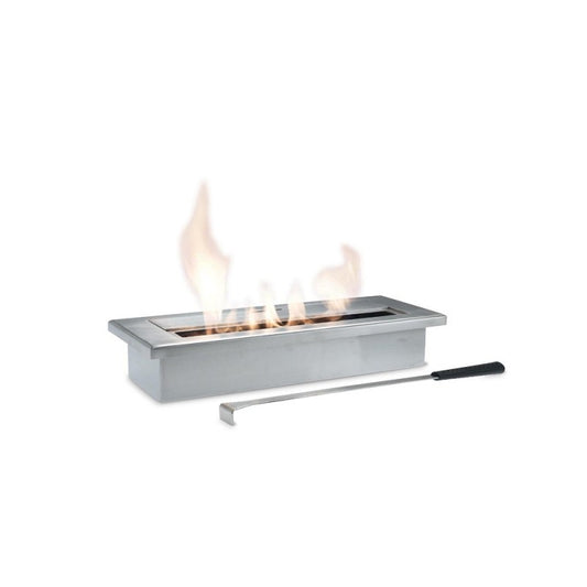 Mesa de bioetanol cromada gris diseño biochimenea 40 x 15 x h 8 cm