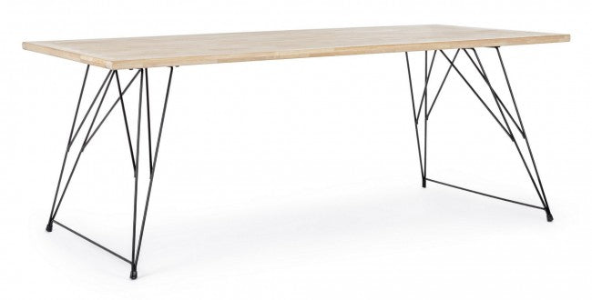 DISTRICT mesa industrial de diseño de madera 200x90x h76 cm