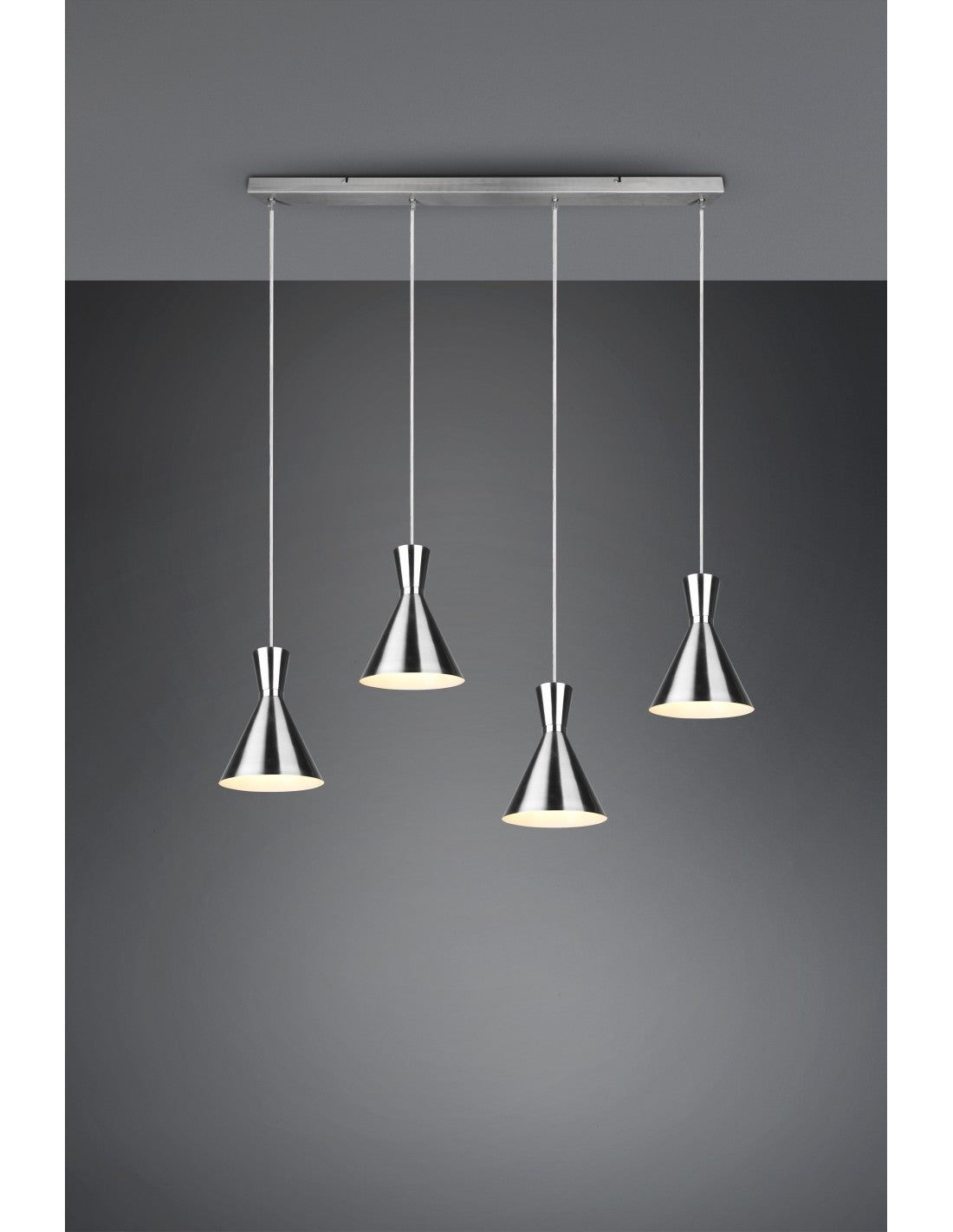 Lámpara Enzo Lineal 4xE27 Níquel Mate Trio Lighting