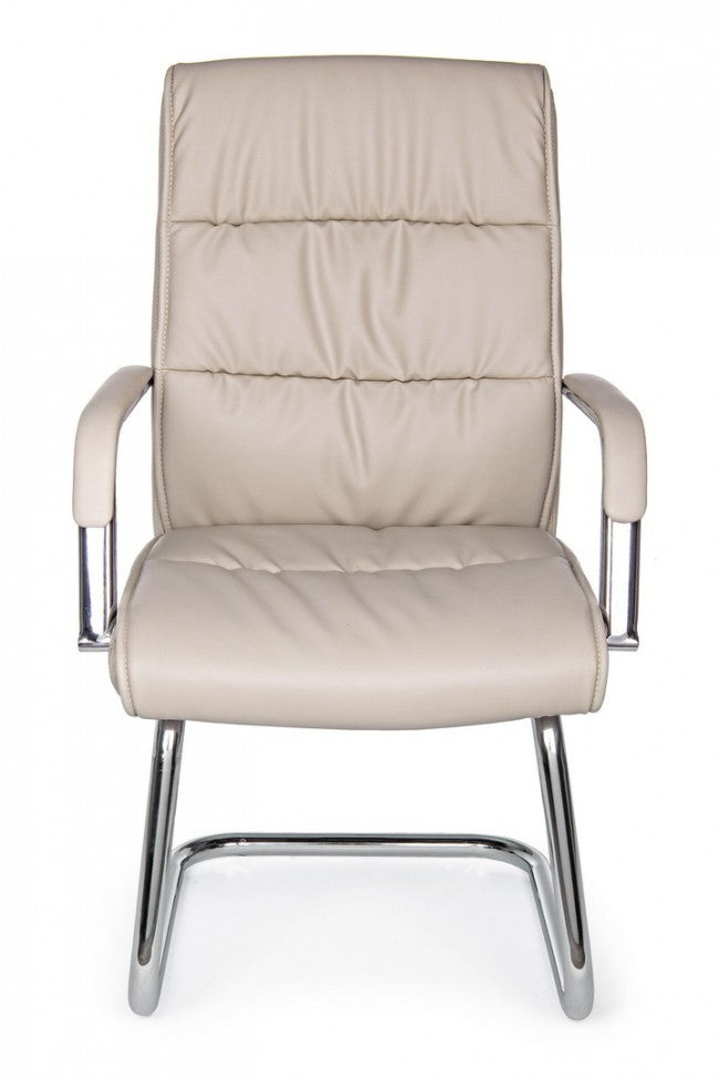 Sillón de oficina Sydney Tortora de ecopiel con brazos