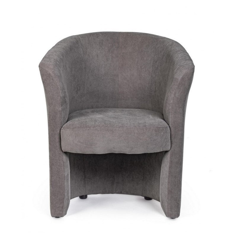 Sillón de madera y tela Gris Oscuro BELICE 64,5x63x h76 cm