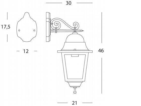 Apliques Línea cuadrada negra inferior grande