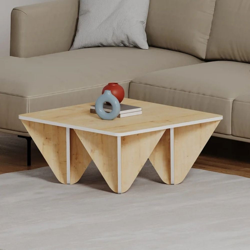 Mesa de salón de roble con diseño cuadrado Diamond