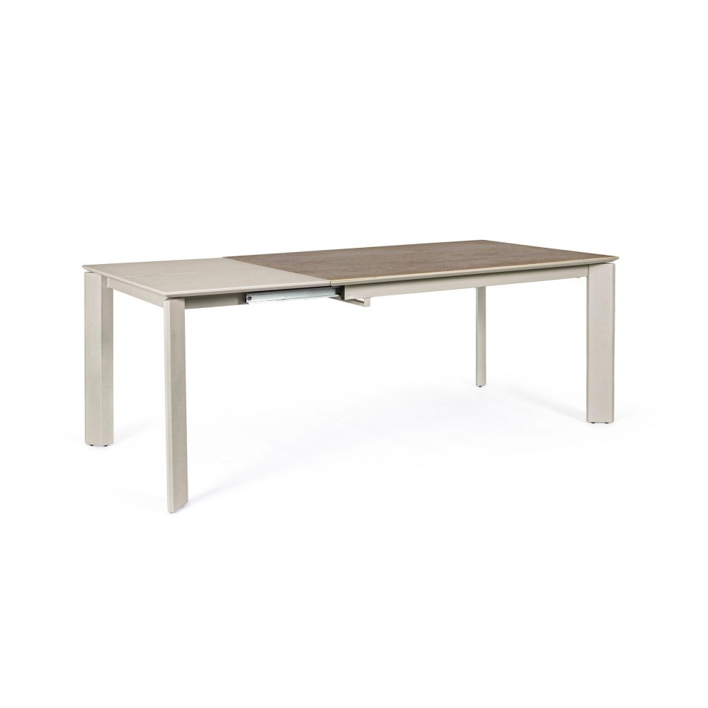 Mesa extensible gris y gris tórtola