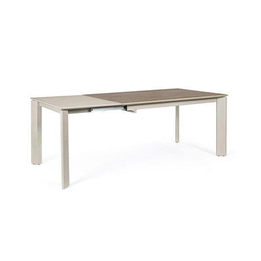 Mesa extensible gris y gris tórtola