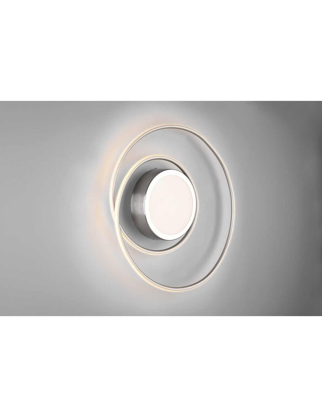 Lámpara de techo circular moderna Yava Nickel Led Dimmer Trio Lighting