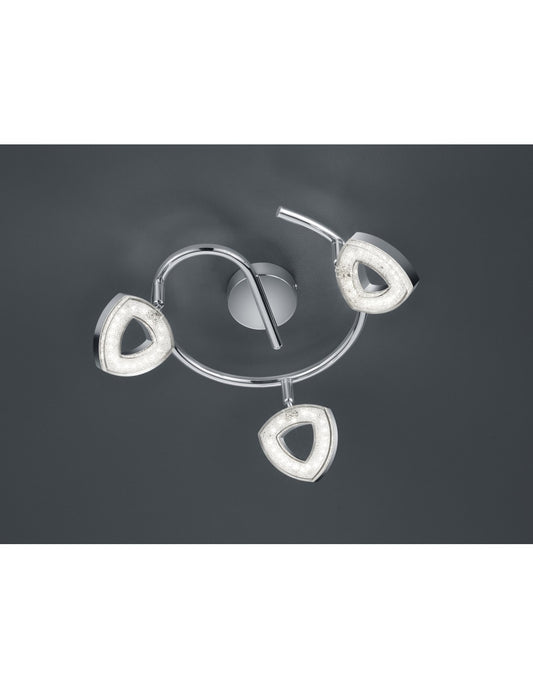 Girandola Tours Foco LED Cromo 3 Puntos Ø25 cm Trio Lighting