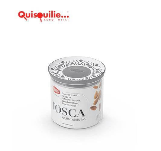 Tarro Tosca 0,7 Lt Gris Redondo Hermético, Para Alimentos Calidad Extra Made in Italy