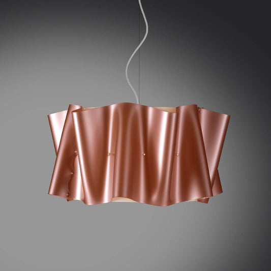Lámpara colgante cinco luces pantalla FOLIO de Polilux Cobre diámetro 60x h32 cm