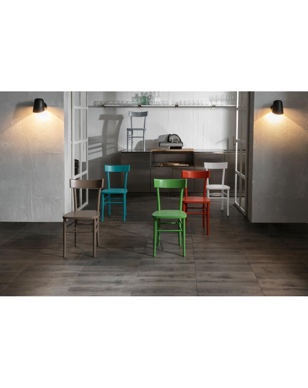 2x Silla Brera de madera lacada STS melocotón