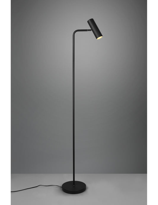 Lámpara de pie Marley negra y foco cilíndrico H151 Trio Lighting