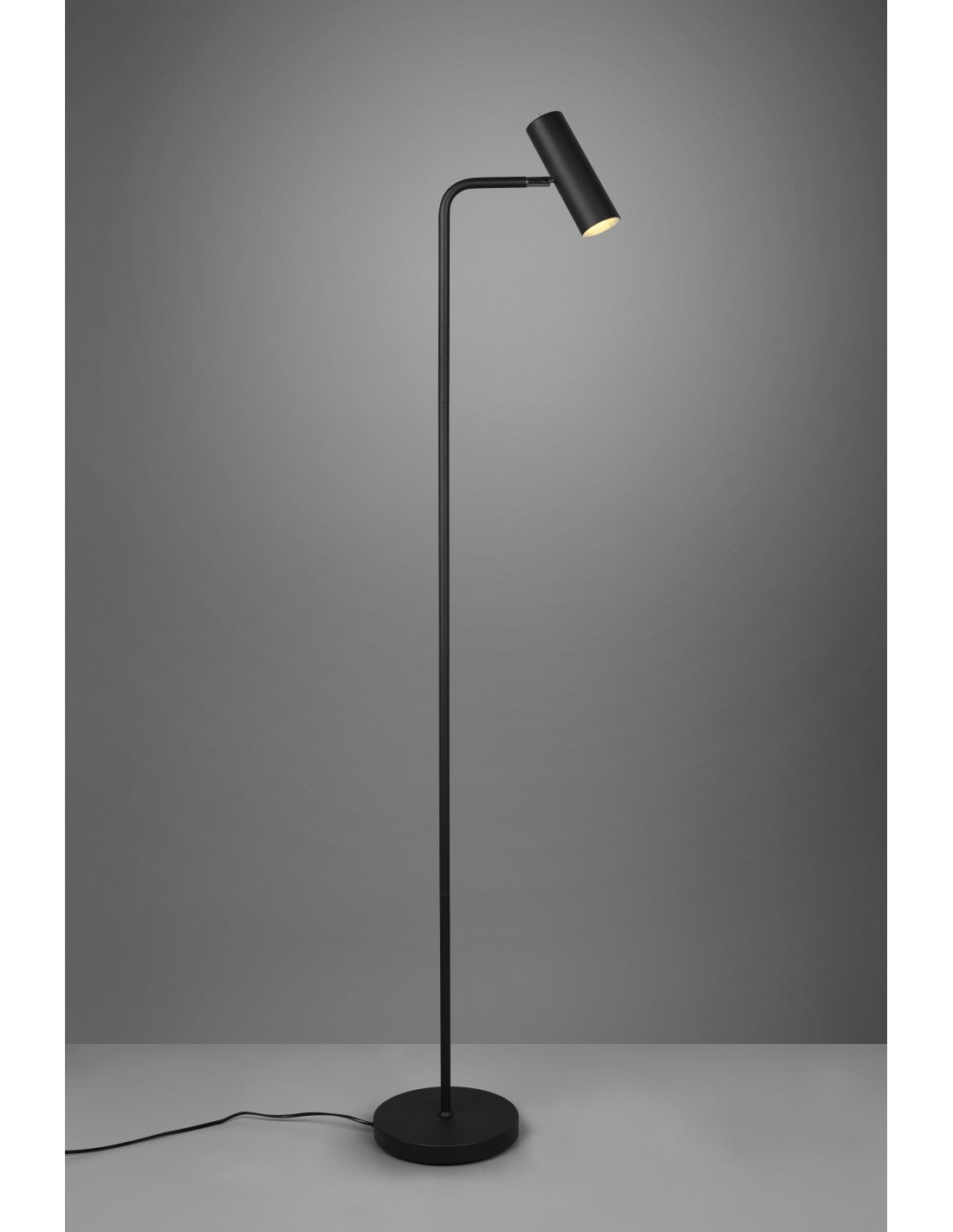 Lámpara de pie Marley negra y foco cilíndrico H151 Trio Lighting