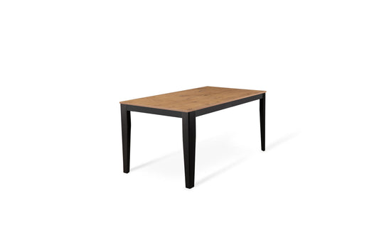 Mesa extensible roble-negro 90 cm x 156- 316 cm Alt. 76 cm