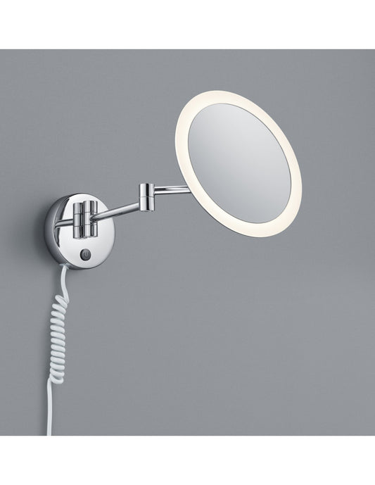 Aplique de baño LED orientable con espejo redondo View Trio Lighting