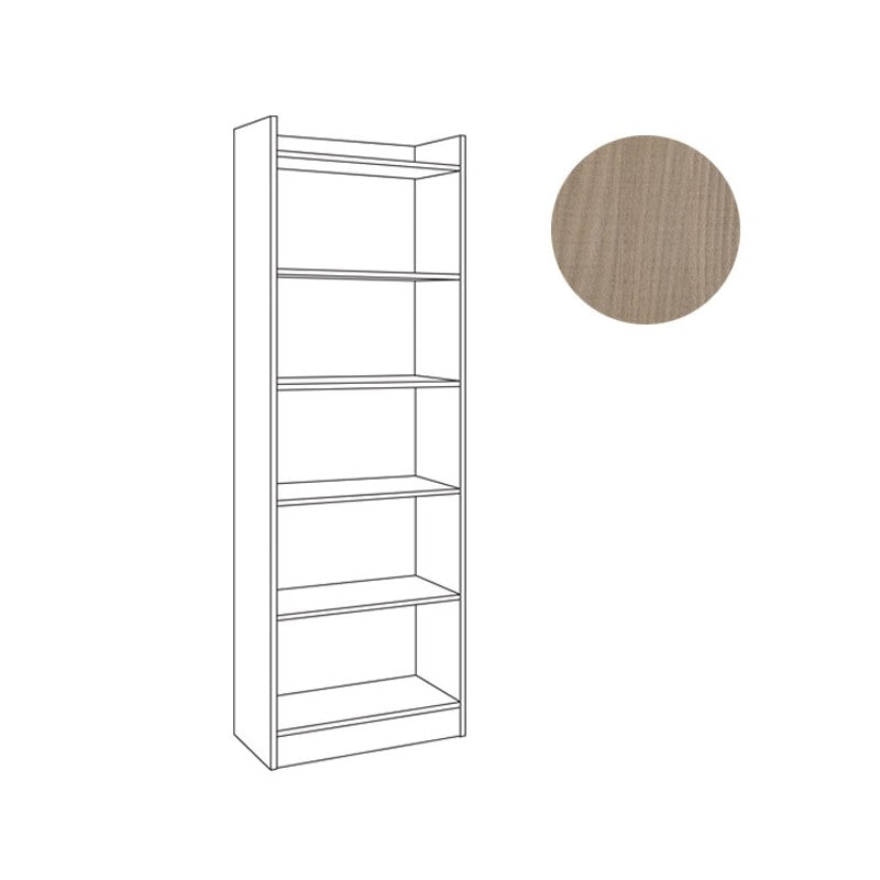 Mueble librería color olmo con 6 estantes h. 180x64x29cm