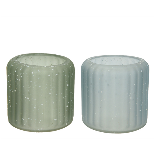 Portavelas de cristal Al. 7,5 x Ø 8 cm