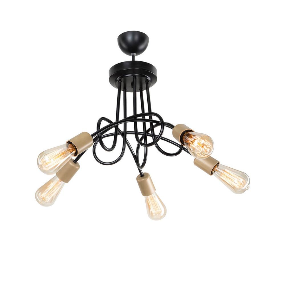 Sardala MDL3843 Lámpara de techo de 5 luces en metal tejido