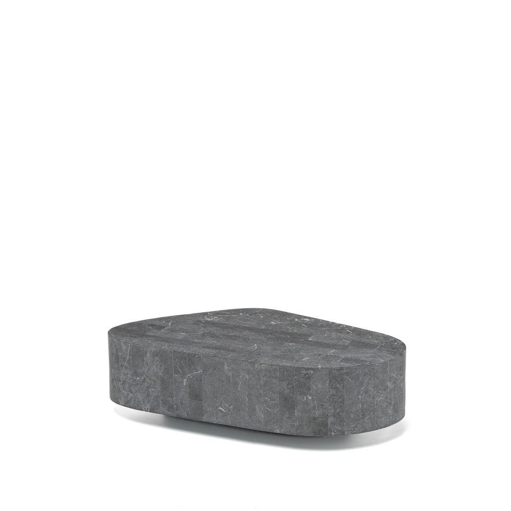 Mesa de centro moderna de piedra gris 100 x 52 xh 28 cm