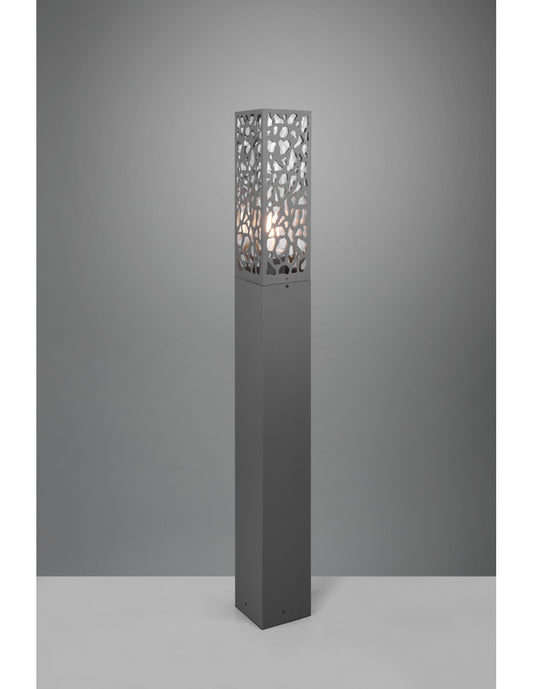 Iluminación en trío de poste alto rectangular para exteriores Cooper antracita IP44