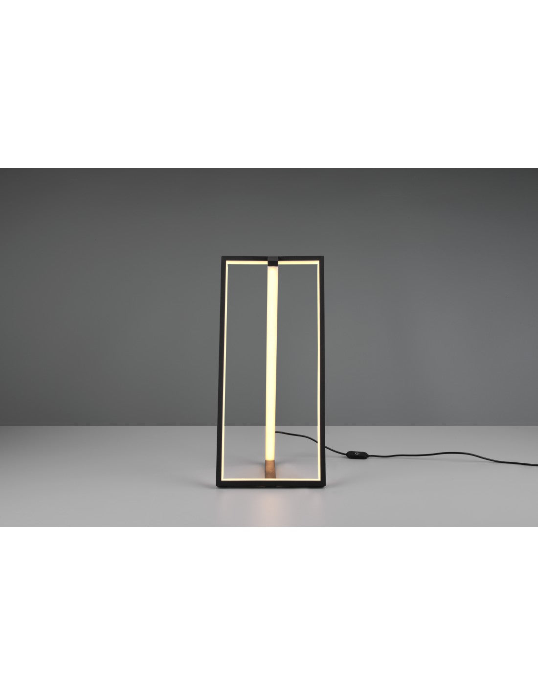 El amortiguador cuadrado moderno del tacto de la lámpara de mesa llevó la iluminación del trío del negro y del oro del borde