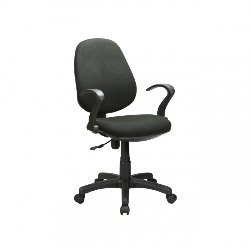 Sillón de oficina Gas negro con reposabrazos