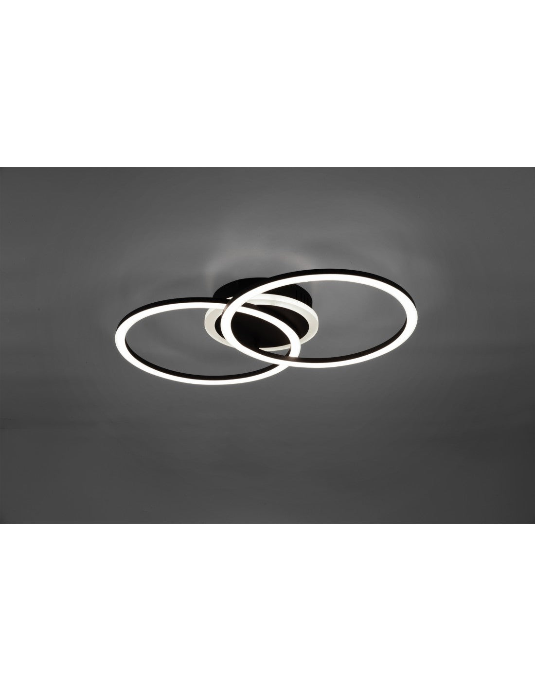 Venida Plafón LED Doble Círculo Negro 25w Regulable L50 cm Trio Lighting