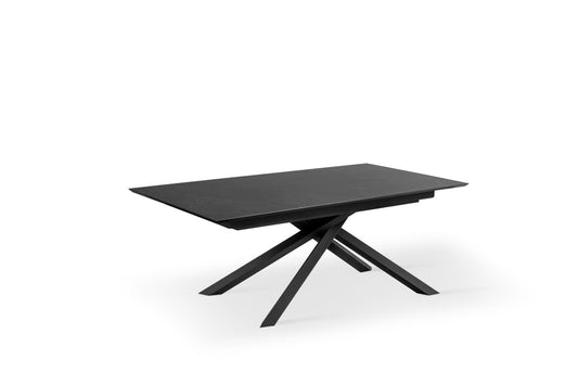 Mesa extensible con tapa de mármol negro 170/270x90x76h cm
