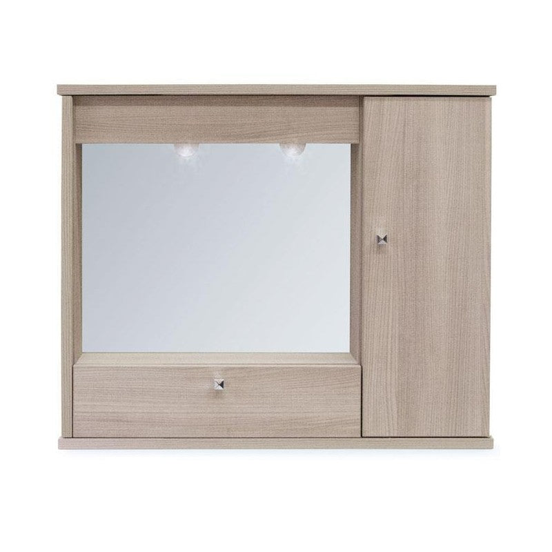 Mueble de baño moderno espejo 1 puerta con solapa olmo h.61x73x14