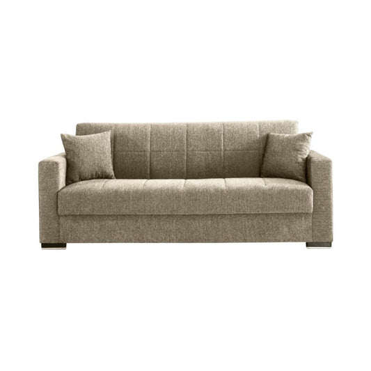 Sofá cama beige de tela 210x80x90 cm h