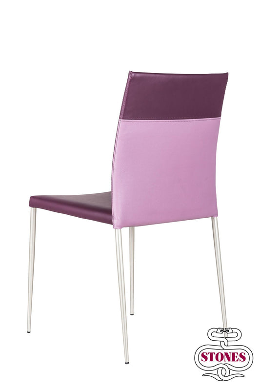 4x Silla polipiel violeta 41,5x44x85h cm