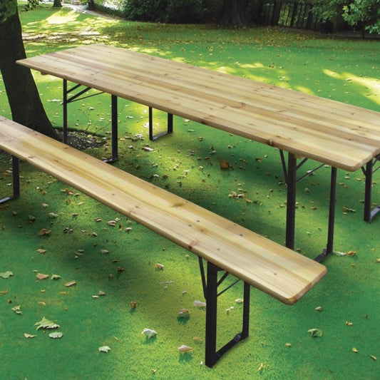 Conjunto cervecería compuesto por mesa de 80x200 cm. y 2 bancos Verdelook