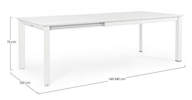 Mesa de jardín extensible Konnor blanca