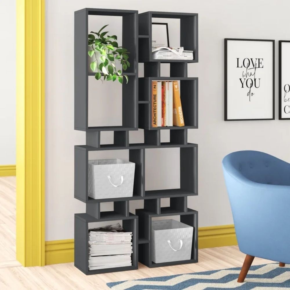 Librería Rail antracita doble cara 79x166,5