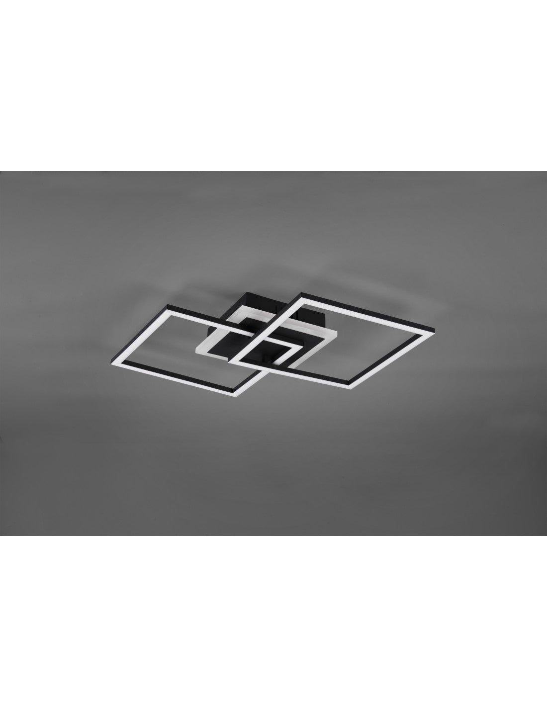 Venida Plafón LED Doble Cuadrado Negro 25w Regulable L57 cm Trio Lighting